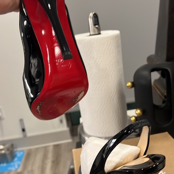 CHRISTIAN LOUBOUTIN GAMMA TALON 120 PATENT LEATHER. SIZE 38.5 / 8 1/2 - Picture 4 of 16